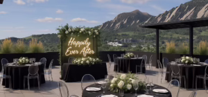 View of the Boulder Flatirons from VUE's rooftop